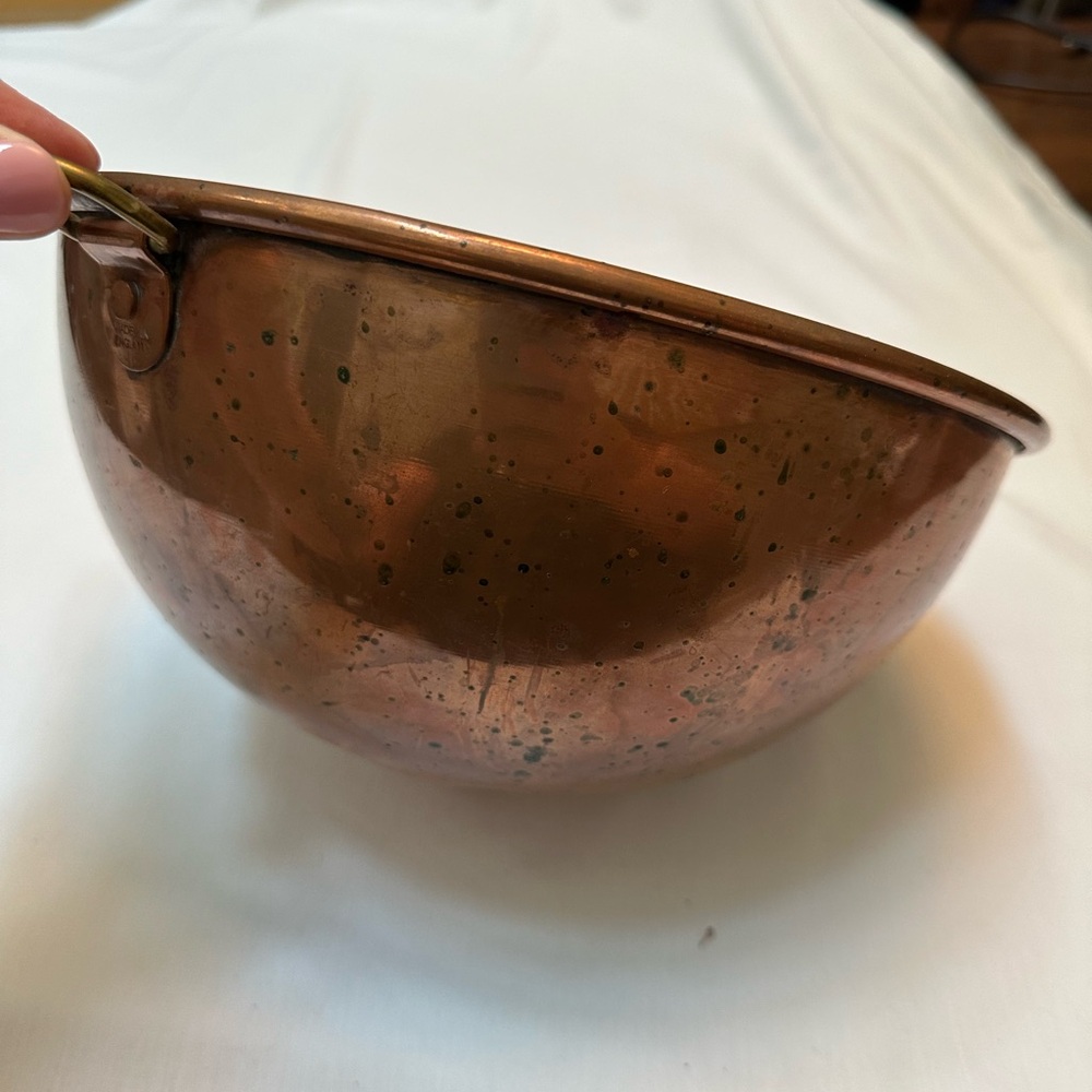 Vintage English copper mixing bowl 10 inches